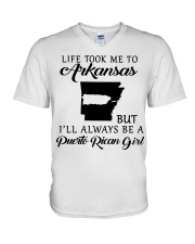 LIFE TOOK ME TO ARKANSAS BE A PUERTO RICAN GIRL V-Neck T-Shirt tile