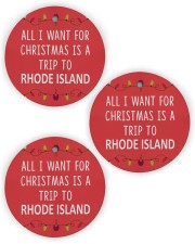 A Trip To Rhode Island Circle Ornament (Wood tile