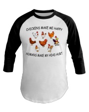 Chickens Make Me Happy Baseball Tee tile