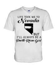 LIFE TOOK ME TO NEVADA BE A PUERTO RICAN GIRL V-Neck T-Shirt tile