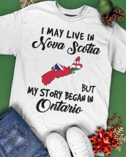 Began In Ontario - Live In Nova Scotia Classic T-Shirt apparel-classic-tshirt-lifestyle-back-69