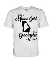 MAINE GIRL IN GEORGIA V-Neck T-Shirt tile