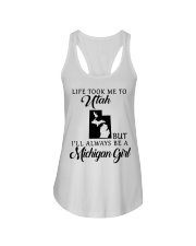 LIFE TOOK TO UTAH BE A MICHIGAN GIRL Ladies Flowy Tank tile