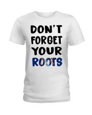 Michigan Flag Don't Forget Your Roots Ladies T-Shirt tile
