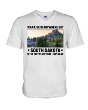 South Dakota Only Place Lives In Me V-Neck T-Shirt tile
