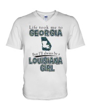 Louisiana Girl Life Took Me To Georgia V-Neck T-Shirt tile