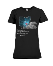 OHIO PENNSYLVANIA LOVE BRINGS YOU HOME Premium Fit Ladies Tee tile