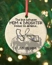The Love Mom And Daughter Oklahoma California Circle ornament - single (porcelain) custom-circle-ornament-single-porcelain-lifestyle-11