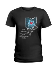 OHIO MAINE LOVE BRINGS YOU HOME Ladies T-Shirt tile