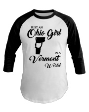 OHIO GIRL IN VERMONT Baseball Tee tile