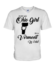 OHIO GIRL IN VERMONT V-Neck T-Shirt tile