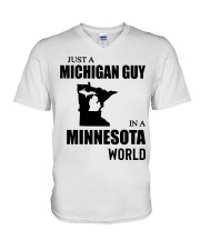 MICHIGAN GUY IN MINNESOTA V-Neck T-Shirt tile