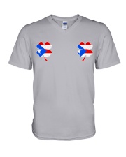 Puerto Rico Flag - Four Leaf Clover V-Neck T-Shirt tile
