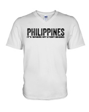 Philippines - My Story Begins V-Neck T-Shirt tile