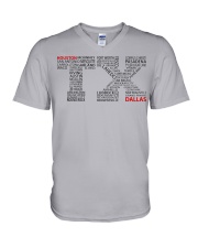 Texas cities V-Neck T-Shirt tile