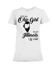 OHIO GIRL IN ILLINOIS Premium Fit Ladies Tee tile