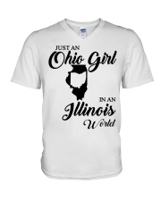 OHIO GIRL IN ILLINOIS V-Neck T-Shirt tile