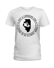 CANADIAN GIRL LIVING IN ILLINOIS Ladies T-Shirt tile