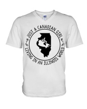 CANADIAN GIRL LIVING IN ILLINOIS V-Neck T-Shirt tile