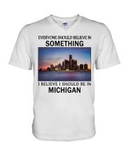 Should Be In Michigan V-Neck T-Shirt tile