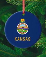 Flag Kansas Circle ornament - single (porcelain) custom-circle-ornament-single-porcelain-lifestyle-10