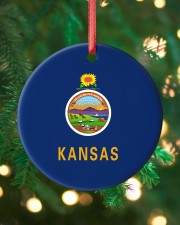 Flag Kansas Circle ornament - single (porcelain) custom-circle-ornament-single-porcelain-lifestyle-11