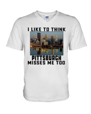 Pittsburgh Misses Me Too V-Neck T-Shirt tile