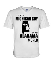 MICHIGAN GUY IN ALABAMA V-Neck T-Shirt tile