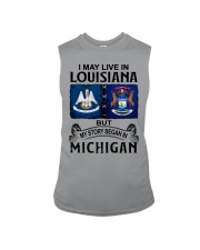 Began In Michigan - May Live In Louisiana Sleeveless Tee tile