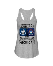 Began In Michigan - May Live In Louisiana Ladies Flowy Tank tile