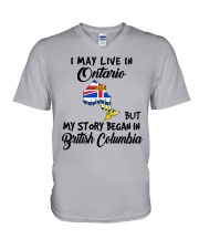 Began In British Columbia - Live In Ontario V-Neck T-Shirt tile