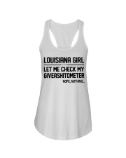 Louisiana girl let me check my giveshitometer Ladies Flowy Tank tile