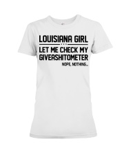 Louisiana girl let me check my giveshitometer Premium Fit Ladies Tee tile