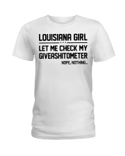 Louisiana girl let me check my giveshitometer Ladies T-Shirt tile