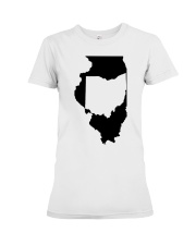 MAP OHIO IN ILLINOIS Premium Fit Ladies Tee tile