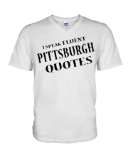 I Speak Fluent Pittsburgh Quotes V-Neck T-Shirt tile