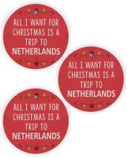 A Trip To Netherlands Circle Ornament (Wood tile