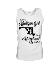 MICHIGAN GIRL IN MARYLAND Unisex Tank tile