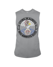 LIVING IN ILLINOIS WITH MINNESOTA ROOTS Sleeveless Tee tile
