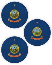 Flag Idaho Circle Ornament (Wood tile