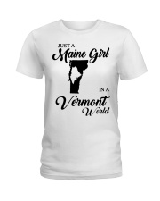 MAINE GIRL IN VERMONT Ladies T-Shirt tile