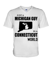 MICHIGAN GUY IN CONNECTICUT V-Neck T-Shirt tile