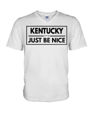 Kentucky Just Be Nice V-Neck T-Shirt tile