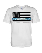 Flag - South Dakota V-Neck T-Shirt tile