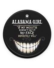 If My Mouth Alabama Girl Circle ornament - single (porcelain) front