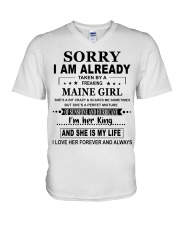 Taken By A Freaking - Maine Girl V-Neck T-Shirt tile
