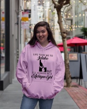 LIFE TOOK TO IDAHO BE A MICHIGAN GIRL Hooded Sweatshirt lifestyle-unisex-hoodie-front-2