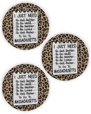 I Just Need To Go To Massachusetts Circle Ornament (Wood tile