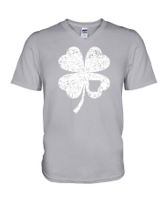 Arkansas Map - Four Leaf Clover V-Neck T-Shirt tile