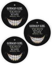 If My Mouth German Girl Circle Ornament (Wood tile